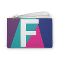 Monogram 'F' Colorblock Clutch Bag — Bold Geometric Wristlet for Everyday & Gifts