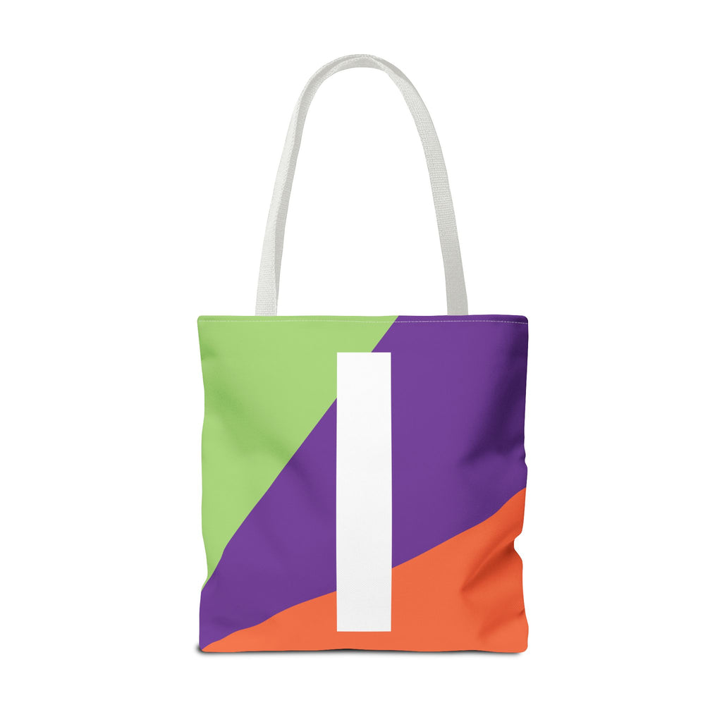 Monogram 'I' Colorblock Tote Bag — Personalized Initial I Shoulder Tote