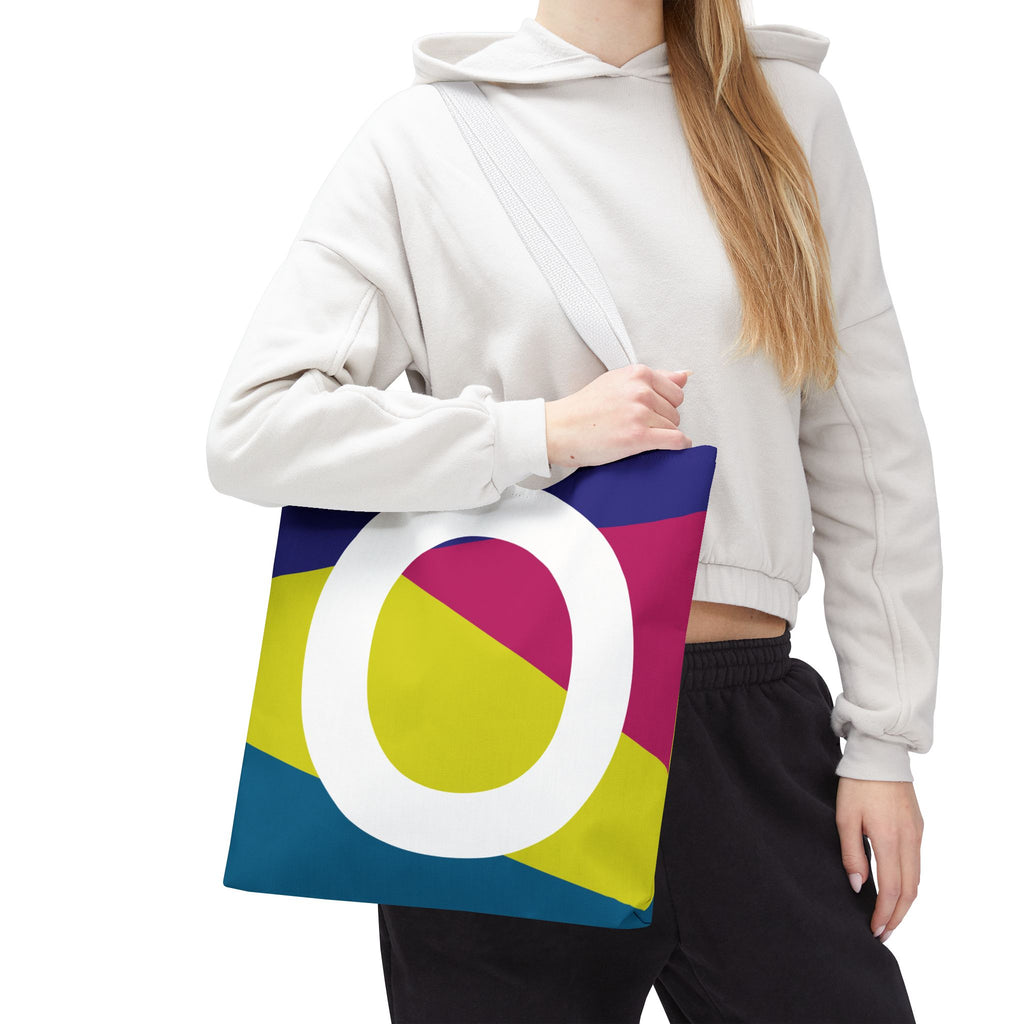 Monogram 'O' Colorblock Tote Bag — Personalized Initial O Shoulder Tote