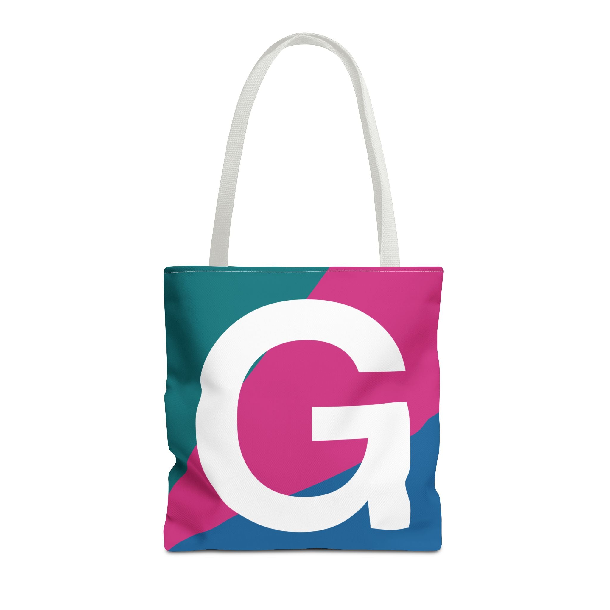 Monogram 'G' Colorblock Tote Bag — Personalized Initial G Shoulder Tote