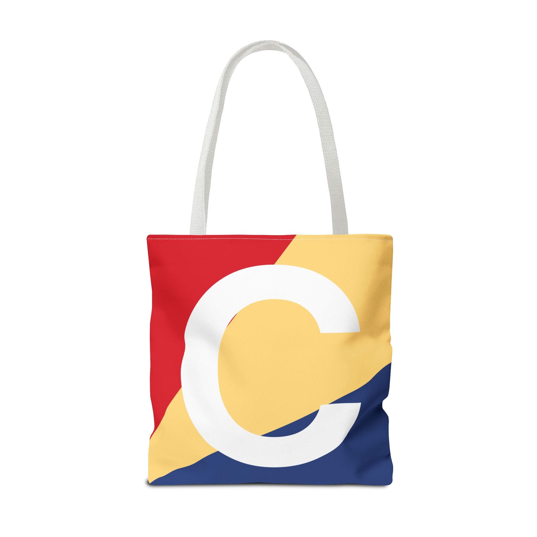 Monogram 'C' Colorblock Tote Bag — Personalized Initial C Shoulder Tote