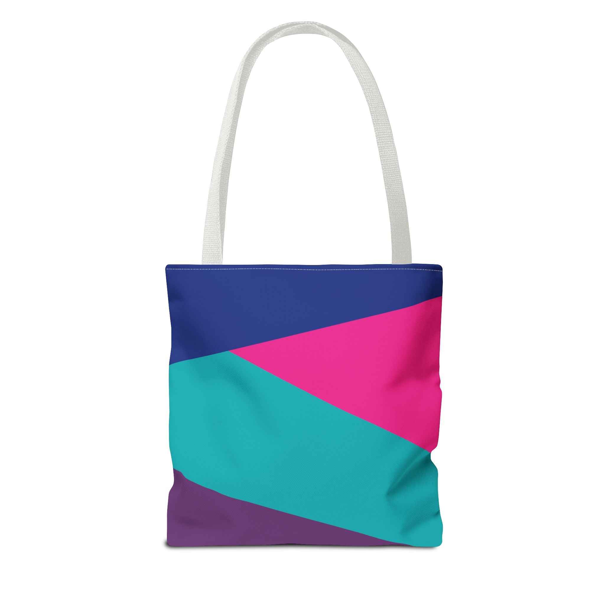 Retro 80s & 90s Inspired Color Block Tote Bag | Stylish Everyday Canvas Shoulder Bag