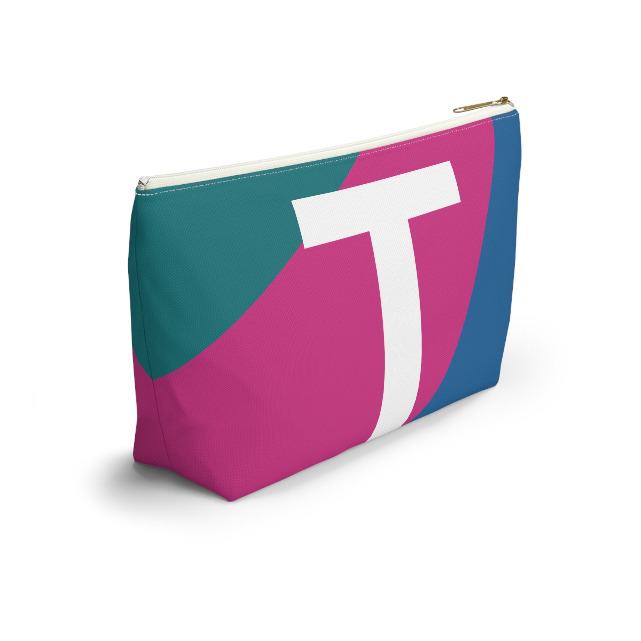 Initials Colorblock Accessory Pouch — Monogram T T-Bottom Cosmetic Bag