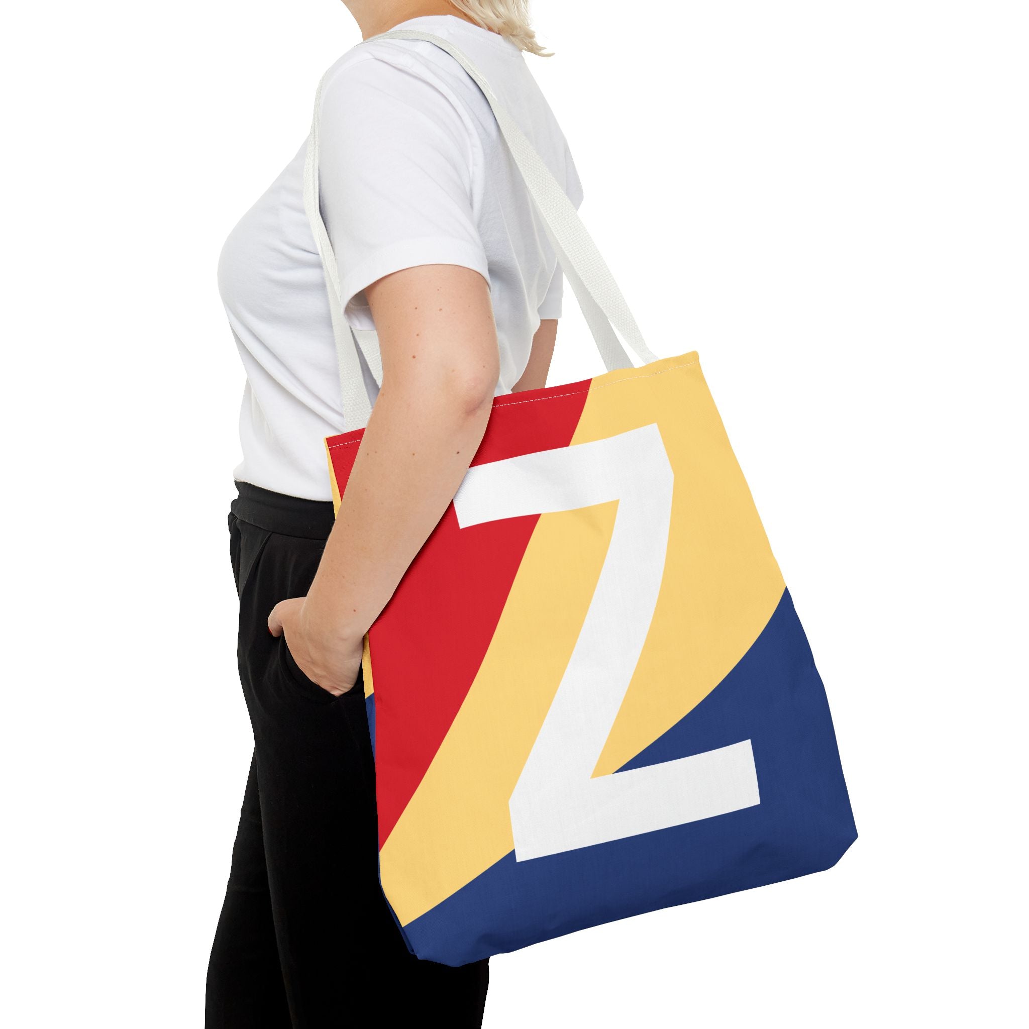 Monogram 'Z' Colorblock Tote Bag — Personalized Initial Z Shoulder Tote