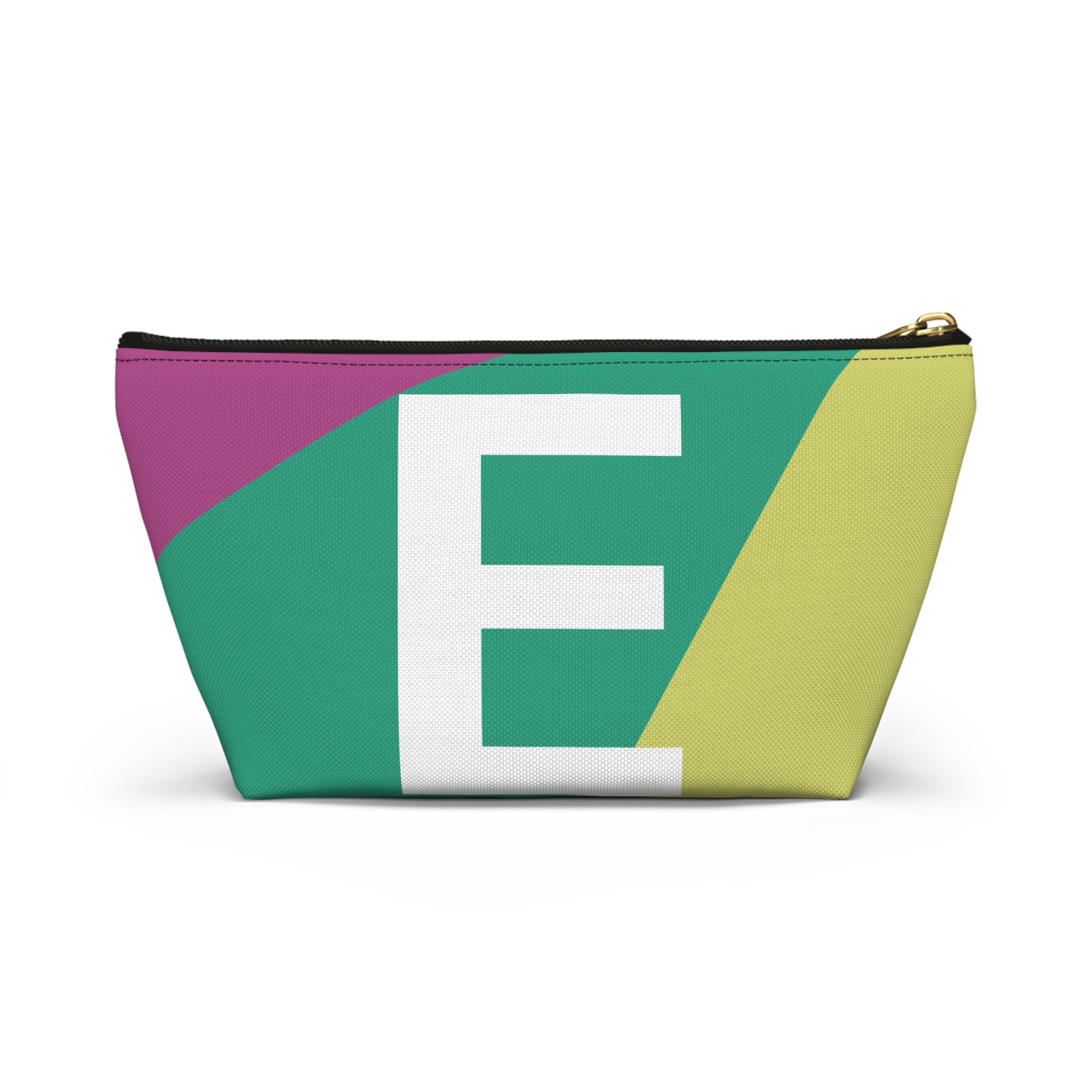 Initials Colorblock Accessory Pouch — Monogram E T-Bottom Cosmetic Bag
