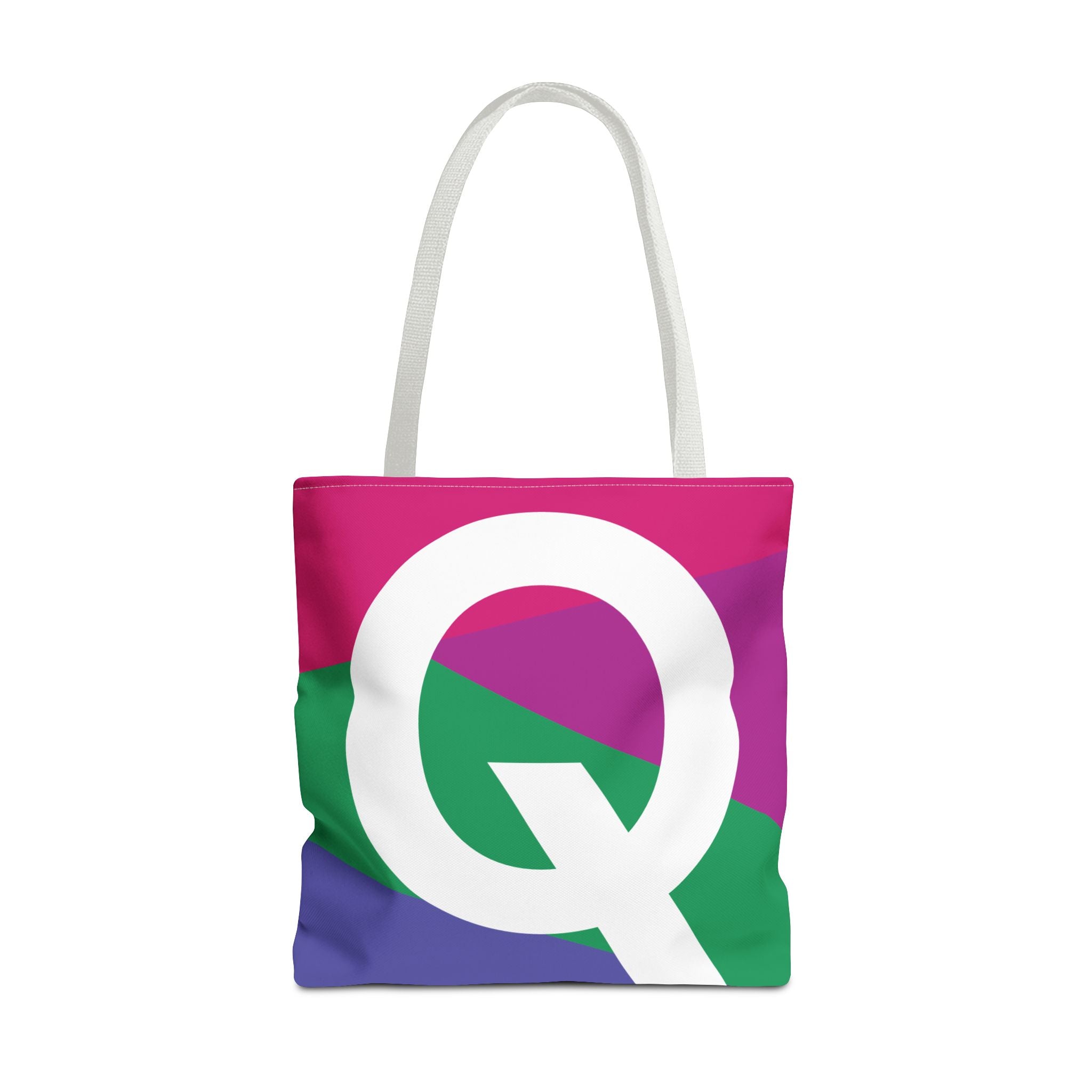 Monogram 'Q' Colorblock Tote Bag — Personalized Initial Q Shoulder Tote