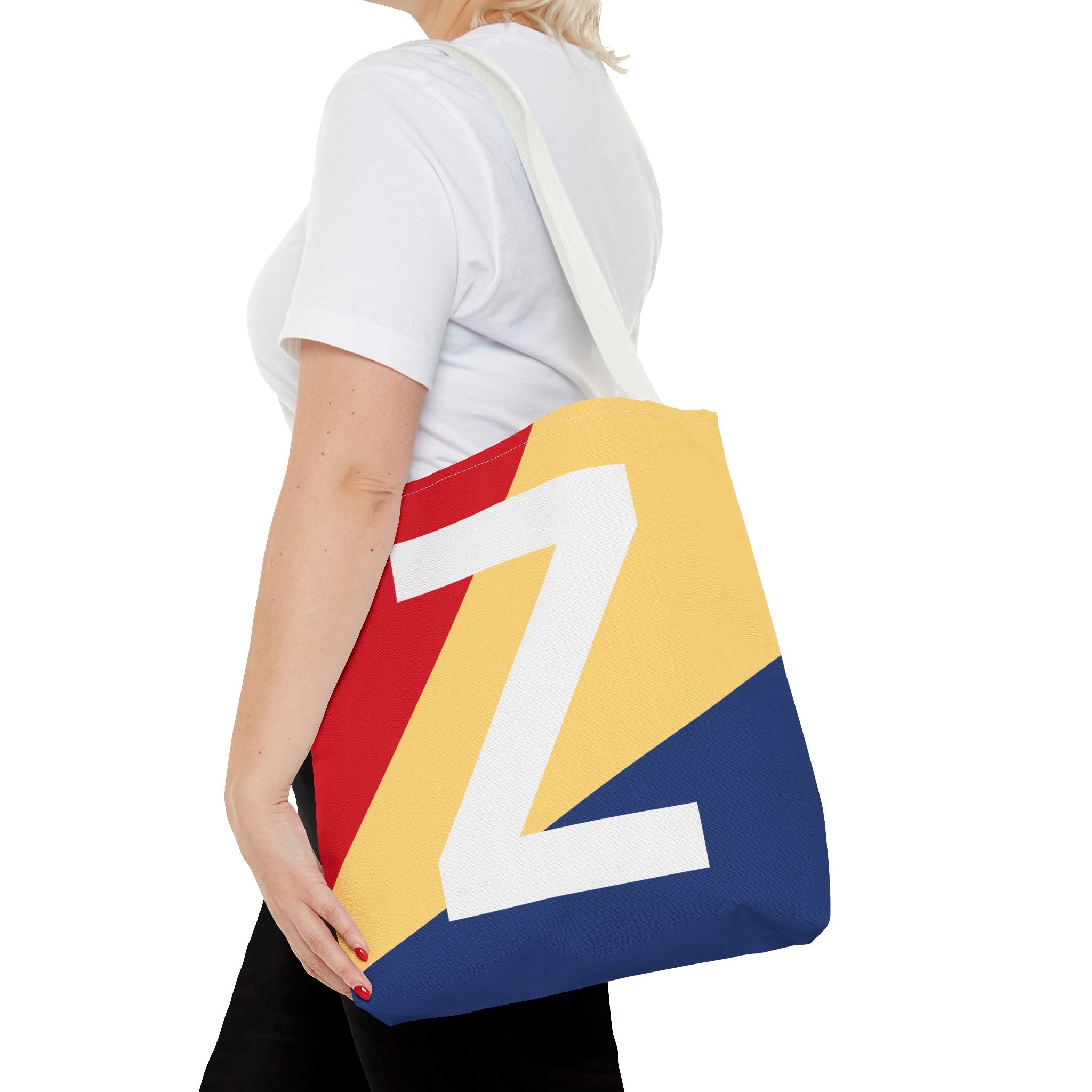 Monogram 'Z' Colorblock Tote Bag — Personalized Initial Z Shoulder Tote