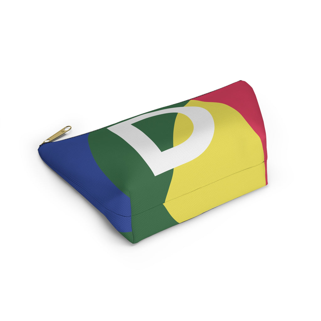Initials Colorblock Accessory Pouch — Monogram D T-Bottom Cosmetic Bag