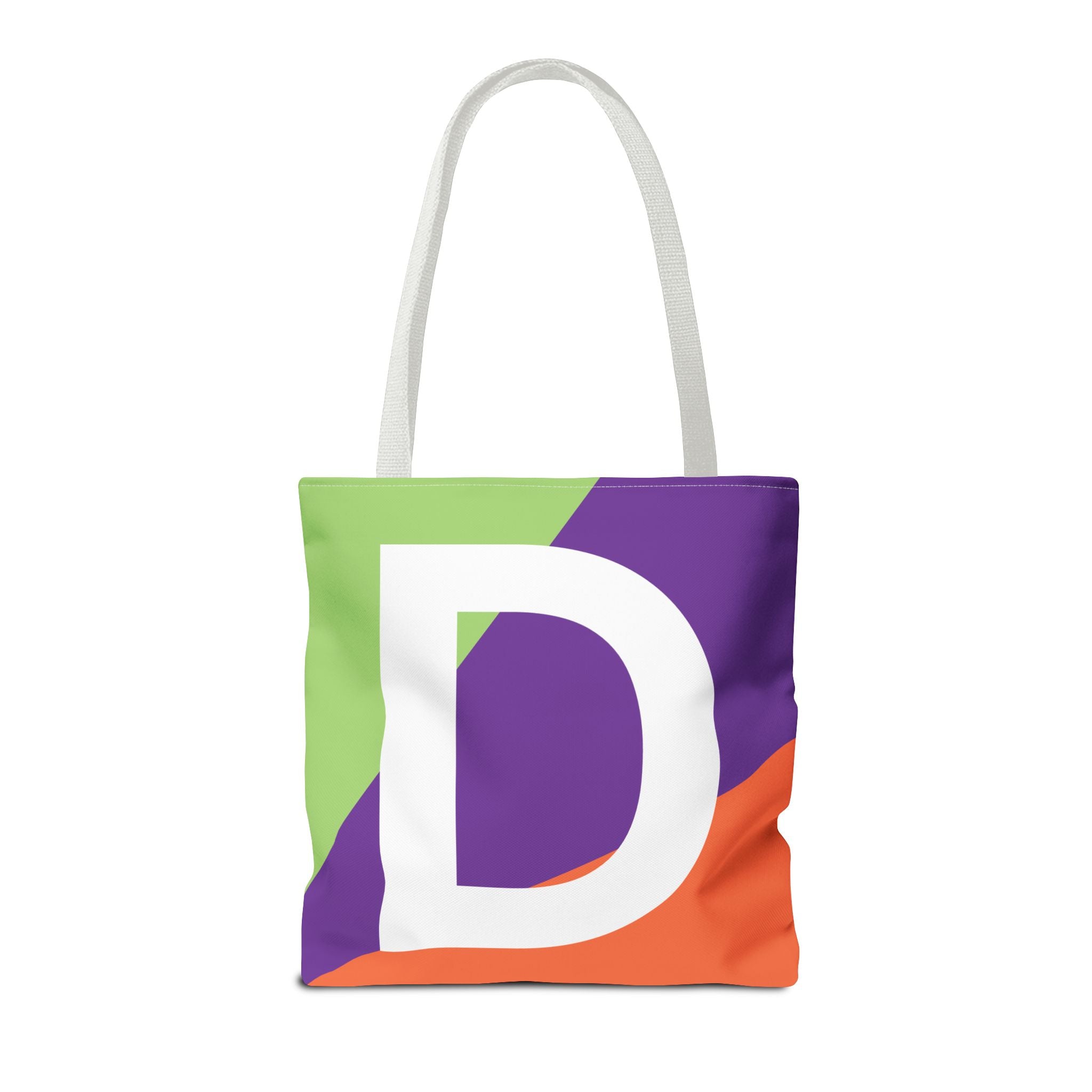 Monogram 'D' Colorblock Tote Bag — Personalized Initial D Shoulder Tote