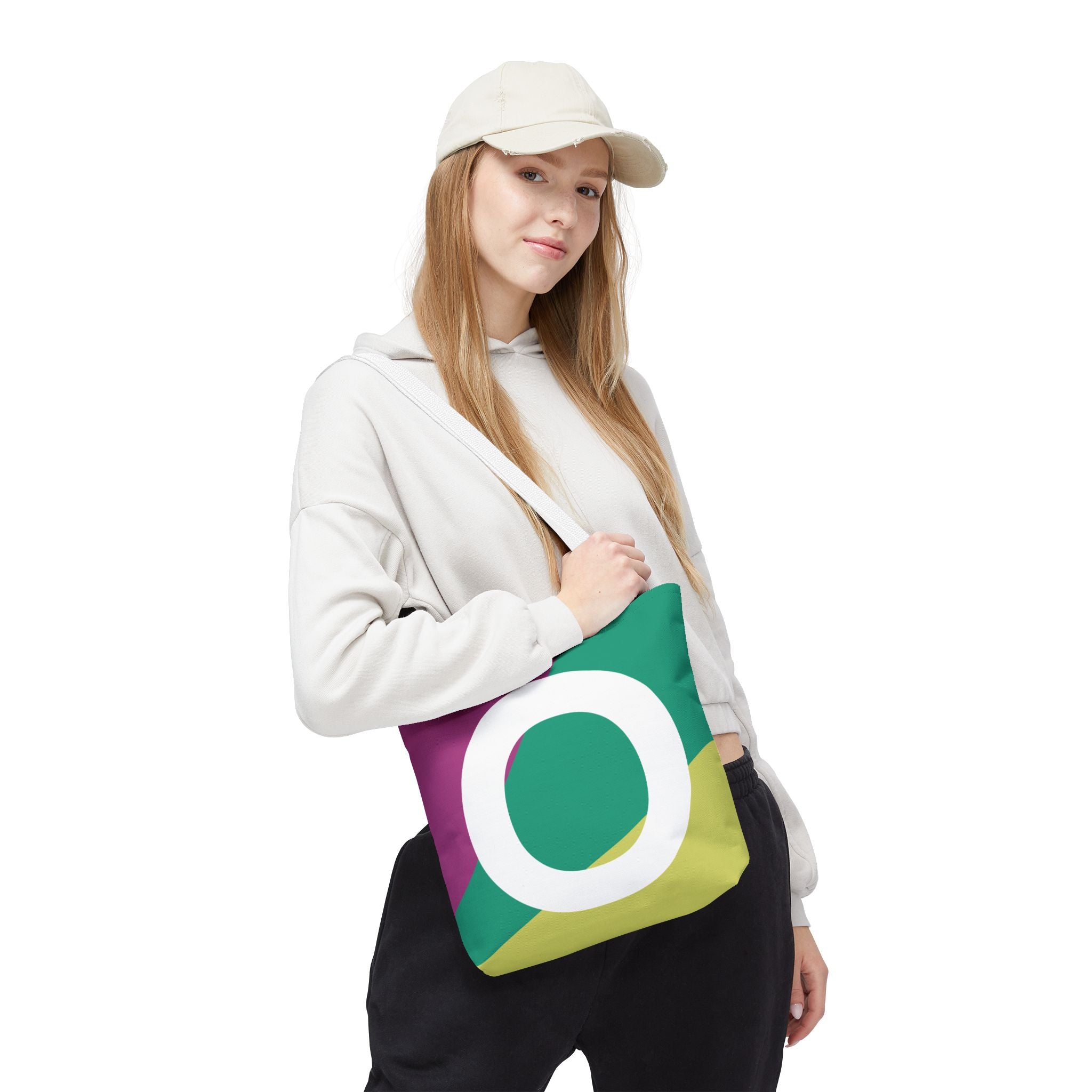Monogram 'O' Colorblock Tote Bag — Personalized Initial O Shoulder Tote