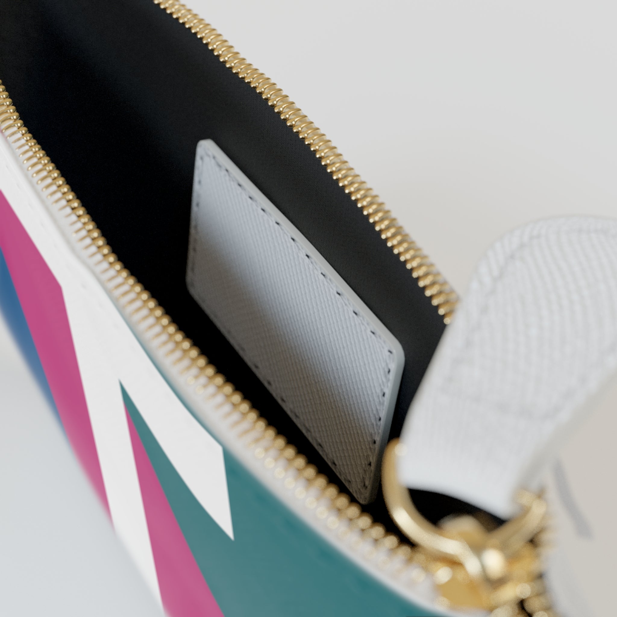 Initial T Mini Clutch — Colorblock Monogram Wristlet Wallet