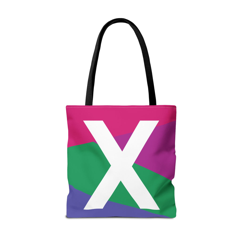 Monogram 'X' Colorblock Tote Bag — Personalized Initial X Shoulder Tote