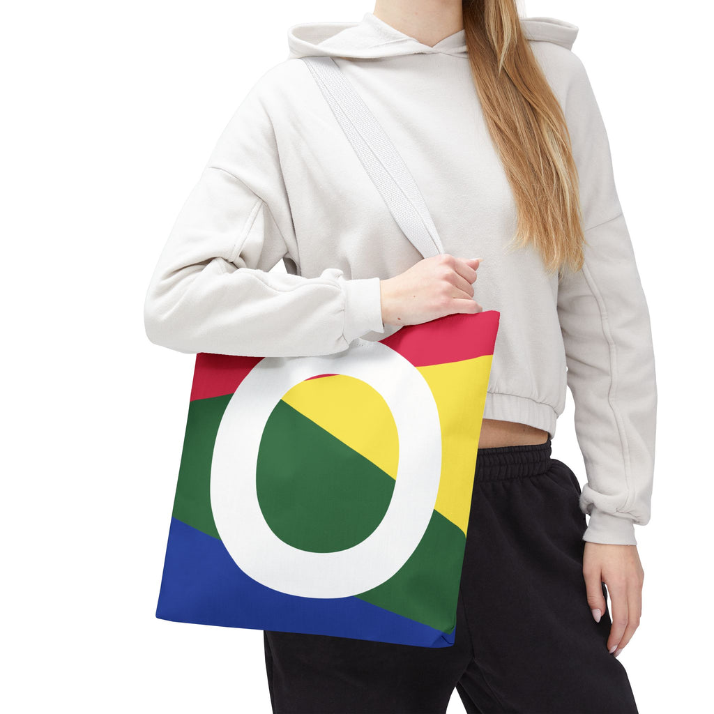 Monogram 'O' Colorblock Tote Bag — Personalized Initial O Shoulder Tote