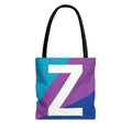 Monogram 'Z' Colorblock Tote Bag — Personalized Initial Z Shoulder Tote