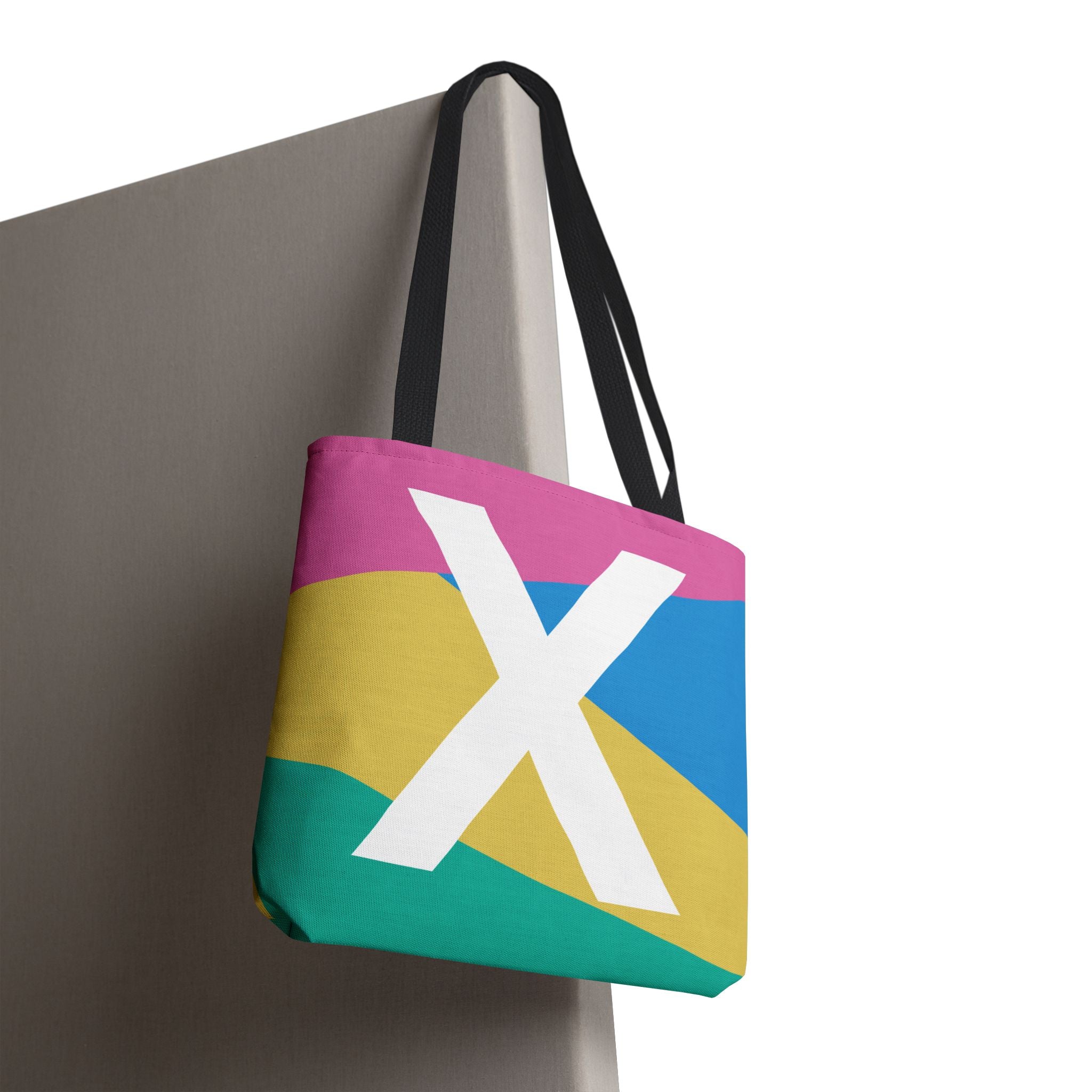 Monogram 'X' Colorblock Tote Bag — Personalized Initial X Shoulder Tote