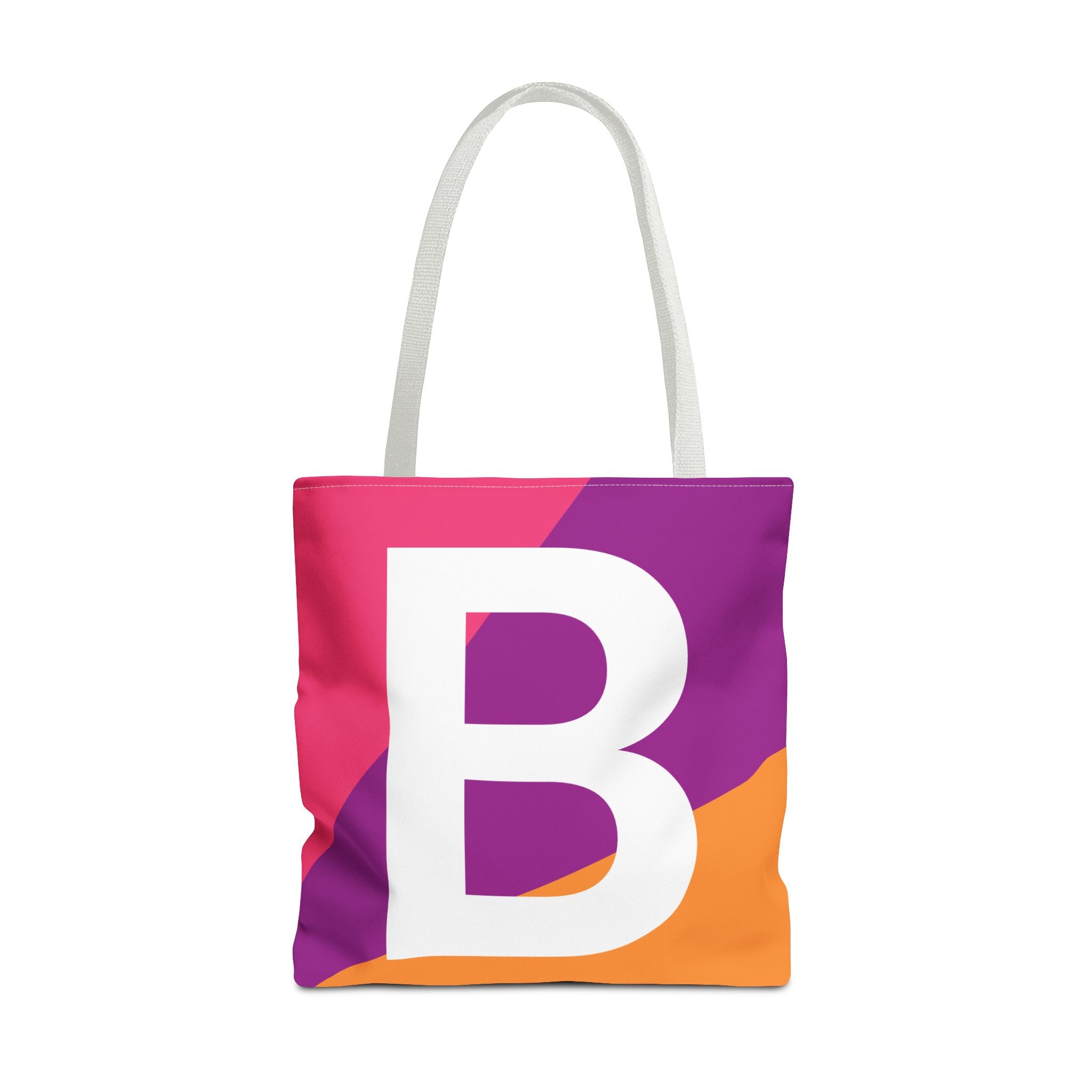 Monogram 'B' Colorblock Tote Bag — Personalized Initial B Shoulder Tote