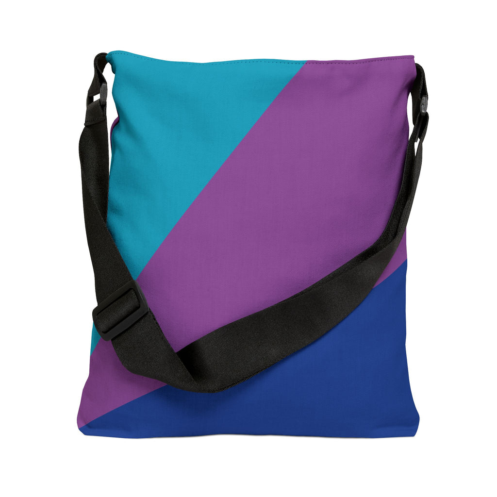 Colorblock Geometric Tote Bag — Adjustable Strap, Bright Abstract Pattern