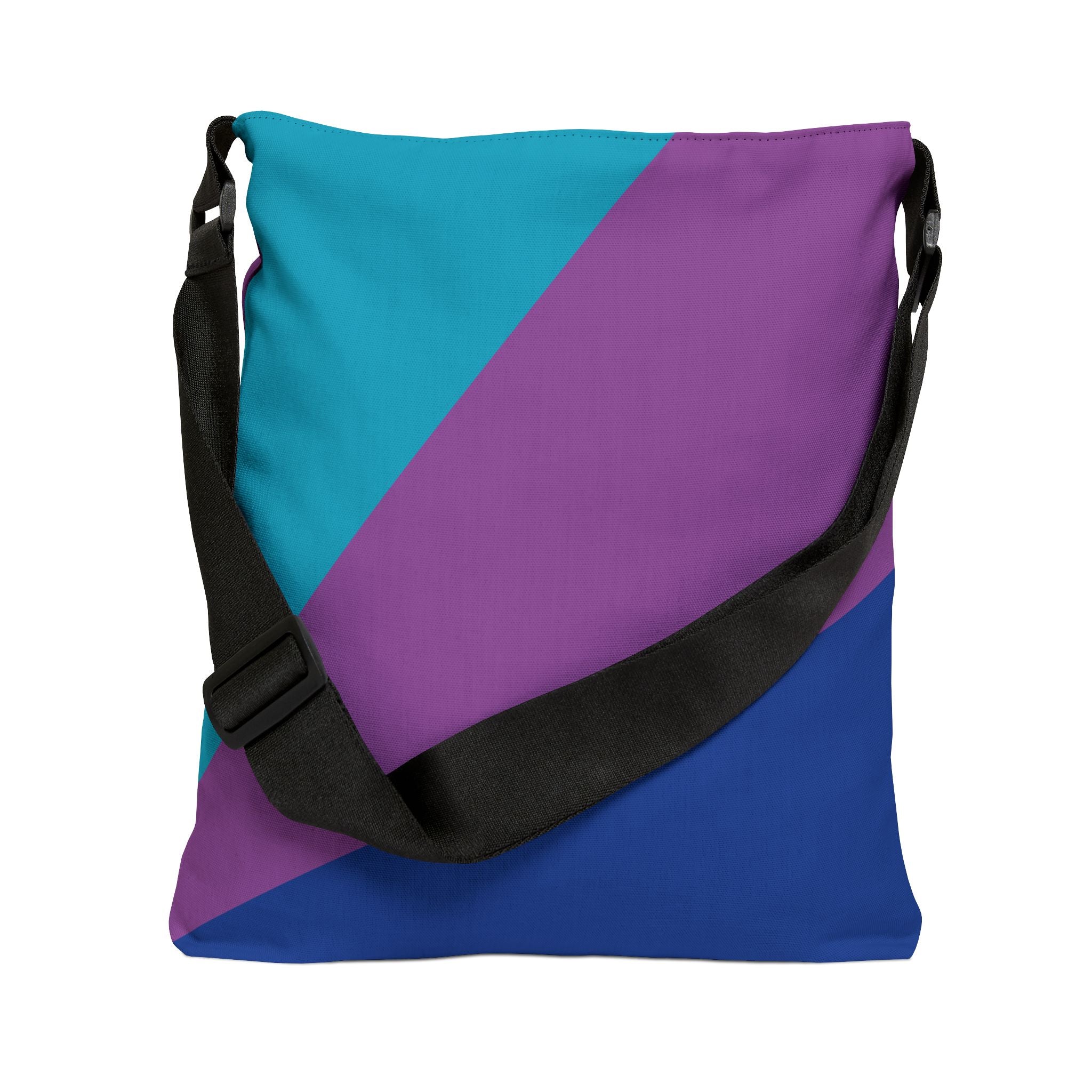 Colorblock Geometric Tote Bag — Adjustable Strap, Bright Abstract Pattern