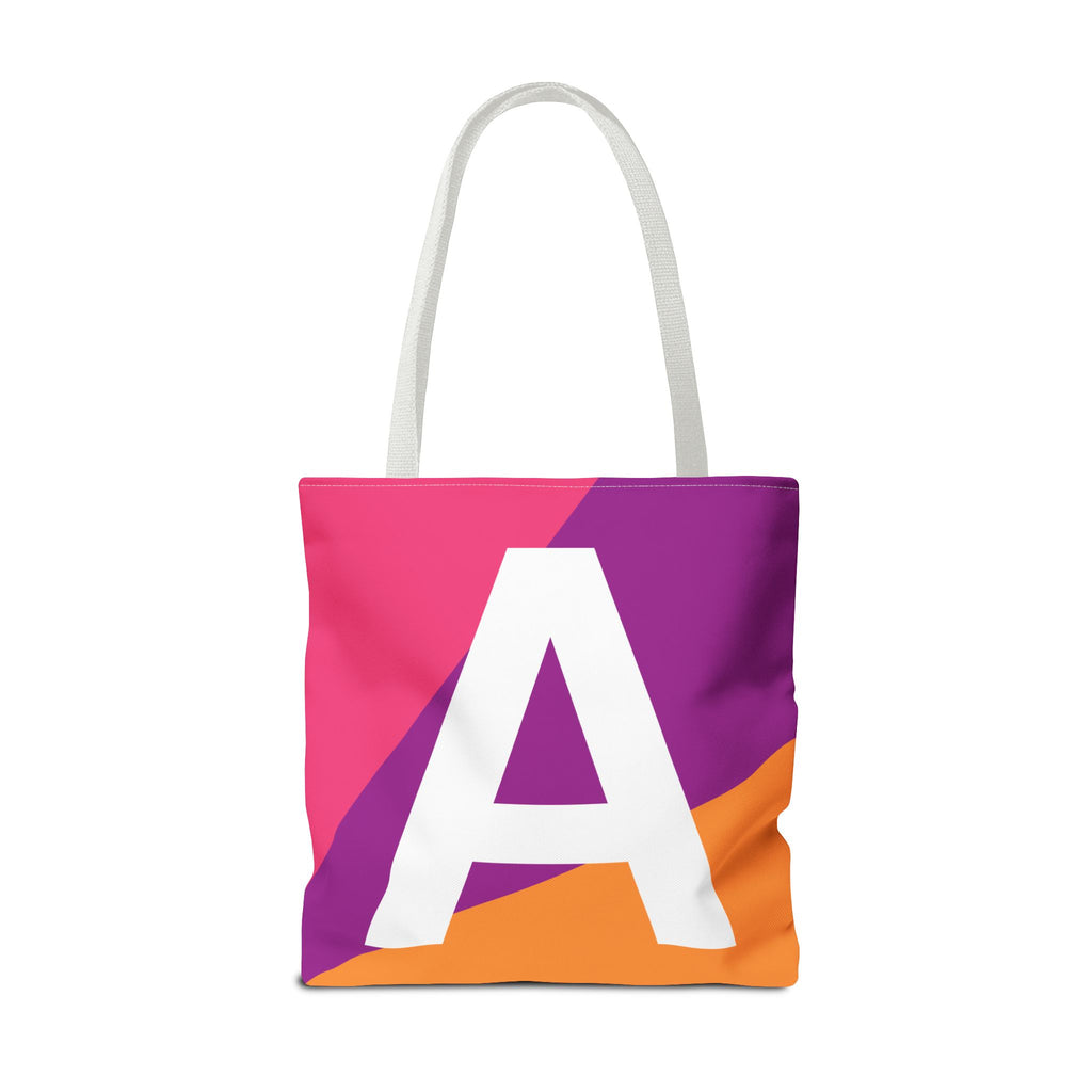 Monogram 'A' Colorblock Tote Bag — Personalized Initial A Shoulder Tote