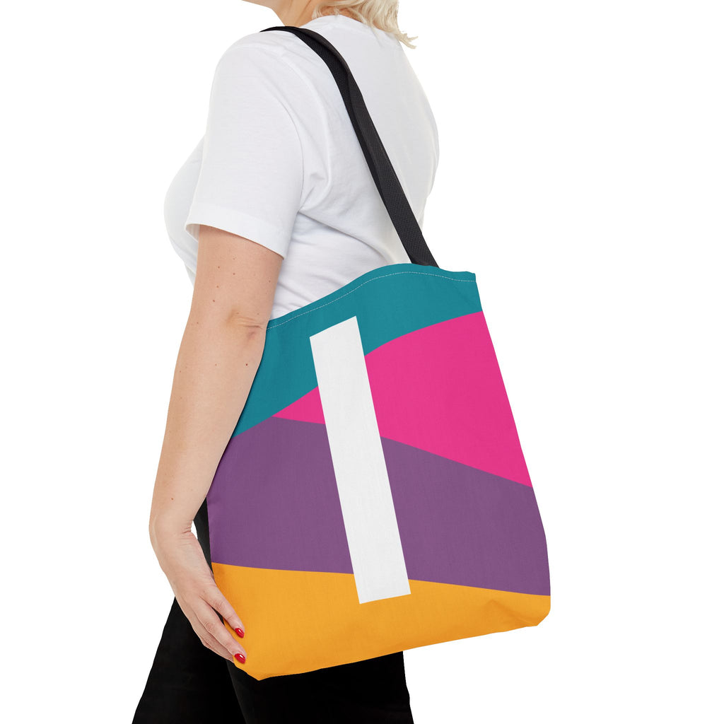 Monogram 'I' Colorblock Tote Bag — Personalized Initial I Shoulder Tote