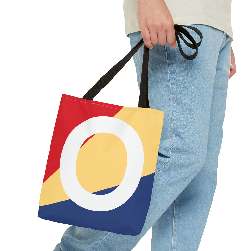 Monogram 'O' Colorblock Tote Bag — Personalized Initial O Shoulder Tote