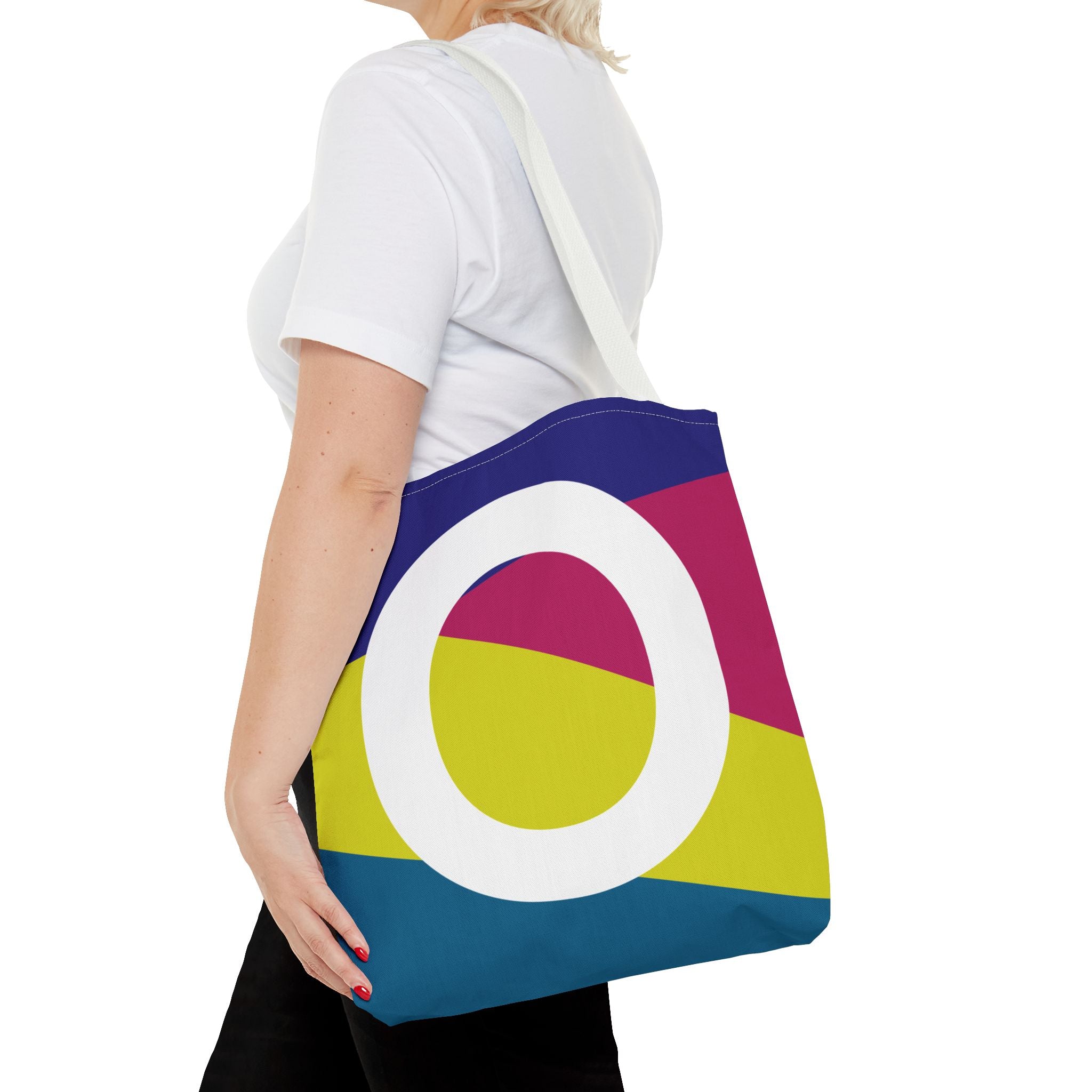 Monogram 'O' Colorblock Tote Bag — Personalized Initial O Shoulder Tote