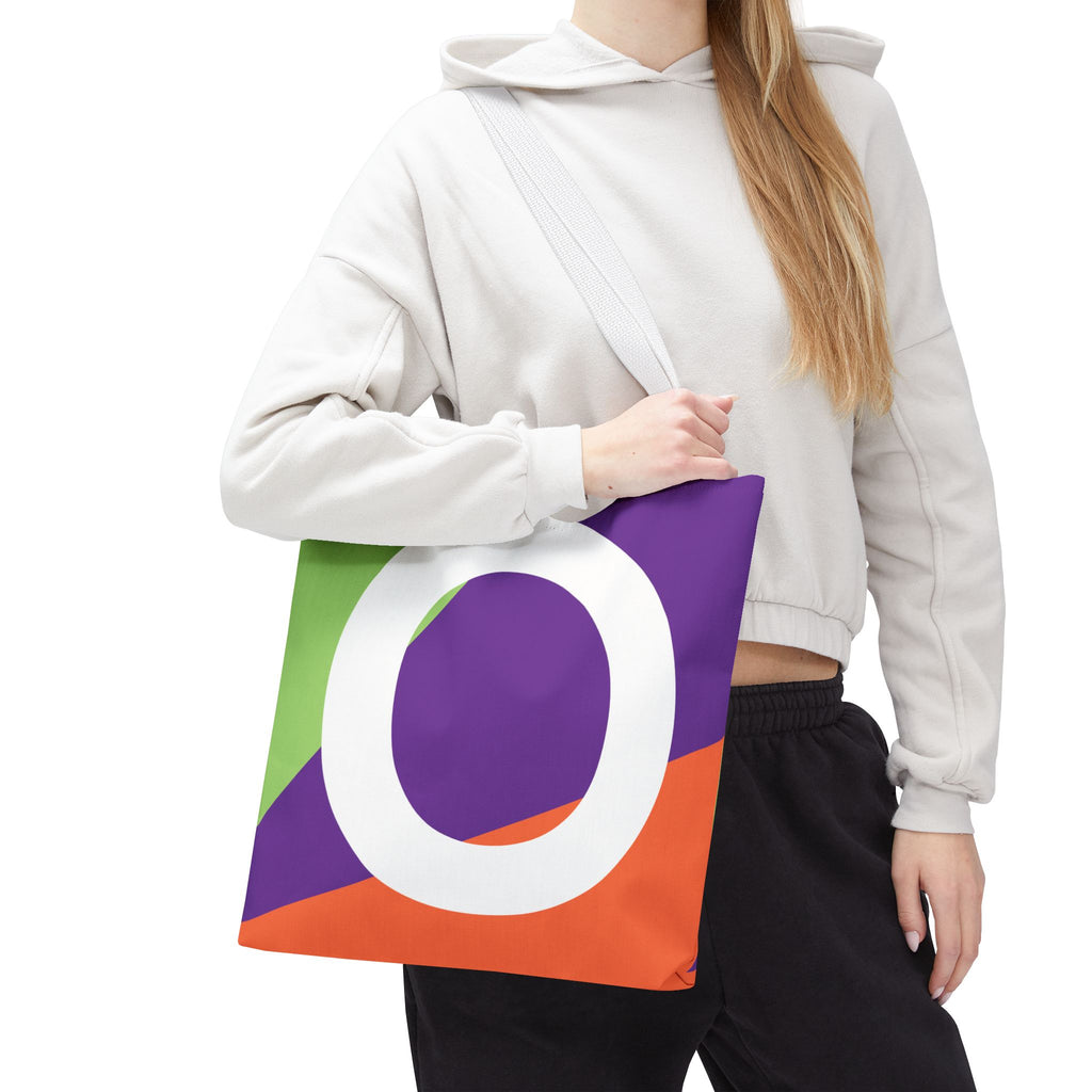 Monogram 'O' Colorblock Tote Bag — Personalized Initial O Shoulder Tote