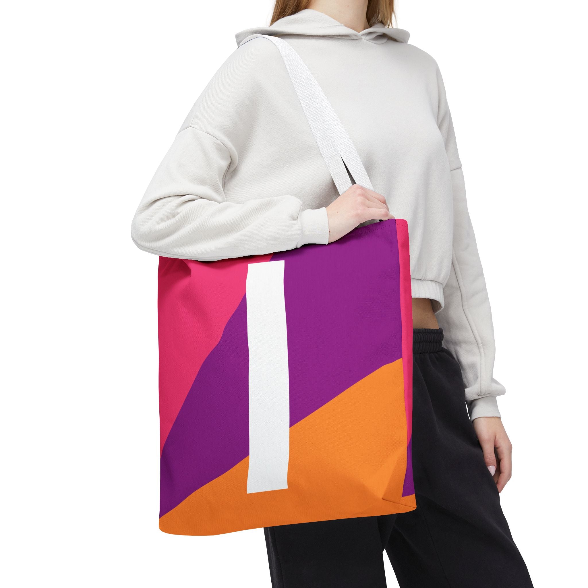 Monogram 'I' Colorblock Tote Bag — Personalized Initial I Shoulder Tote