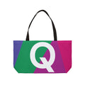 Personalized 'Q' Colorblock Tote Bag — Monogram Weekender Tote