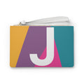 Monogram 'J' Colorblock Clutch Bag — Bold Geometric Wristlet for Everyday & Gifts