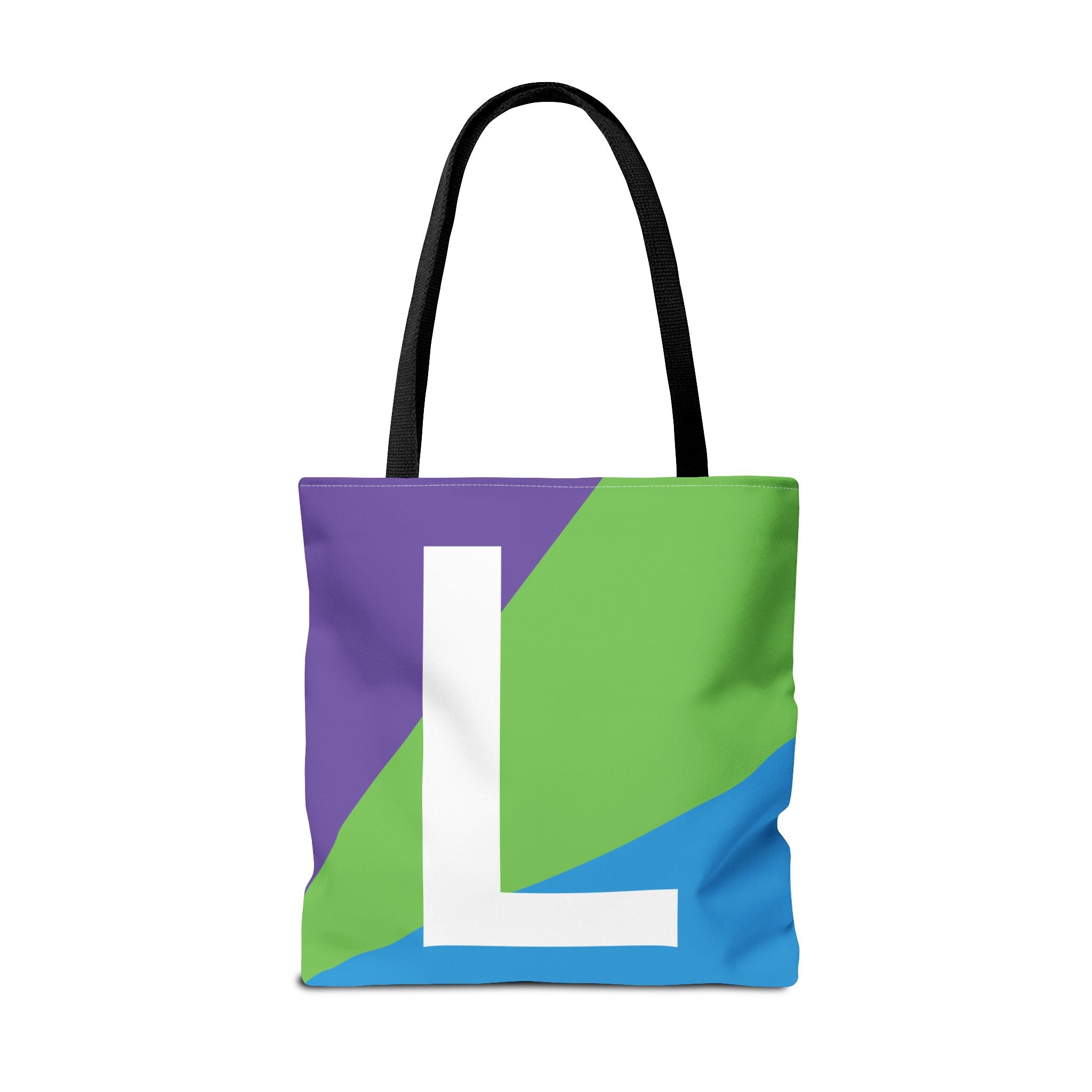 Monogram 'L' Colorblock Tote Bag — Personalized Initial L Shoulder Tote