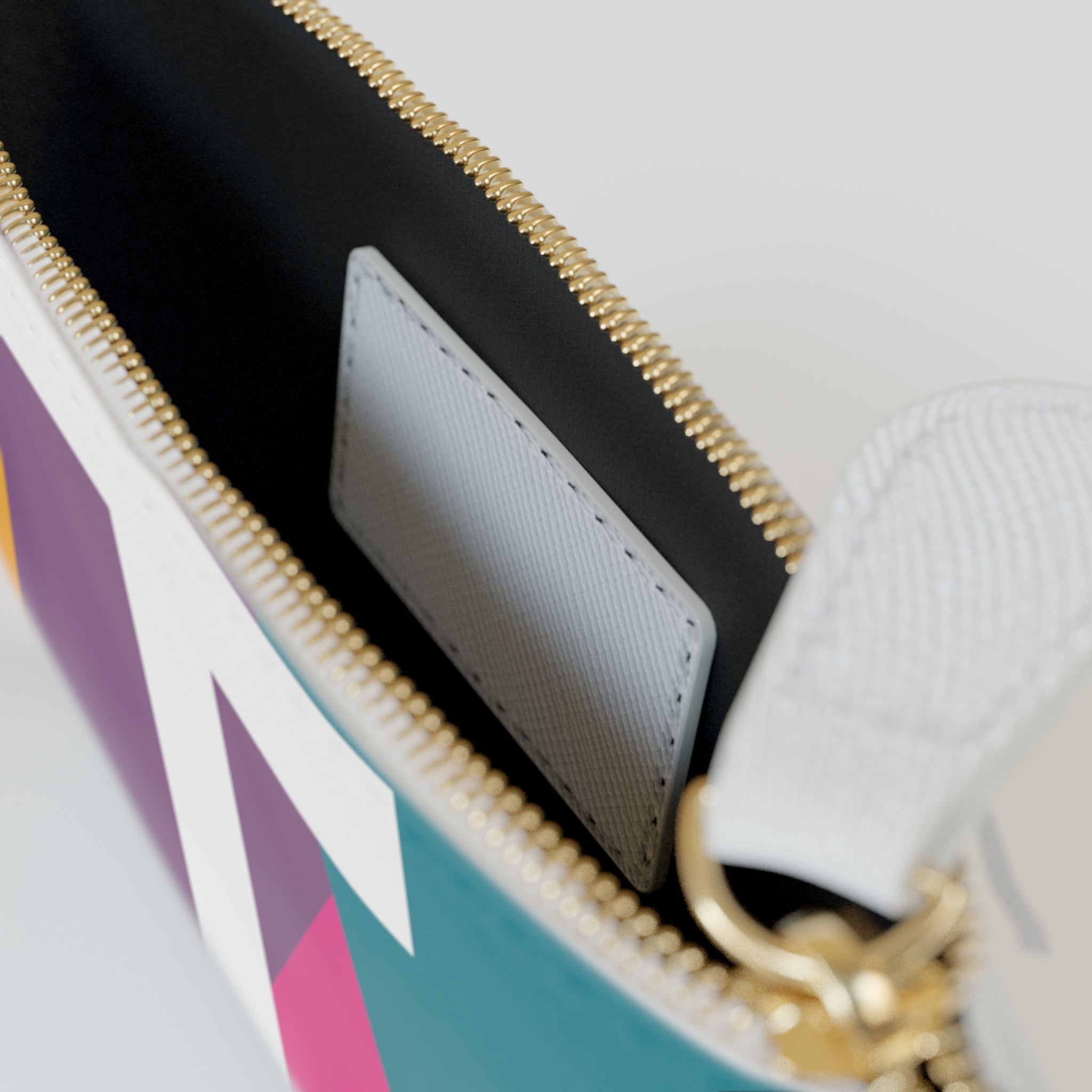 Initial T Mini Clutch — Colorblock Monogram Wristlet Wallet