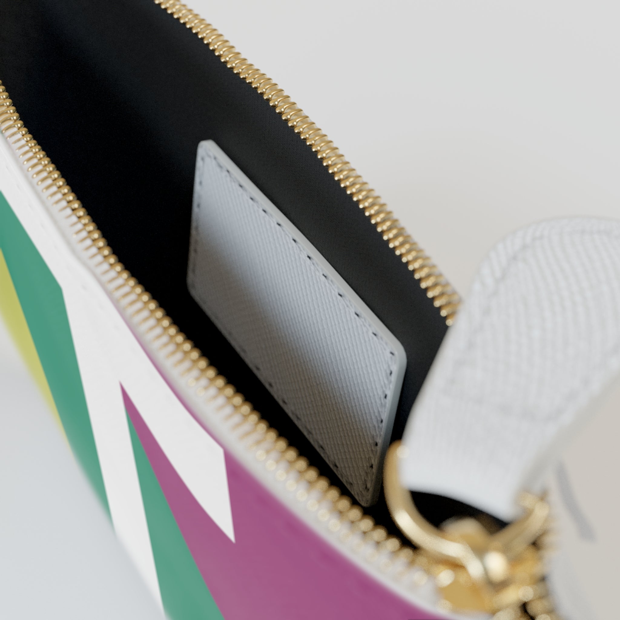 Initial T Mini Clutch — Colorblock Monogram Wristlet Wallet