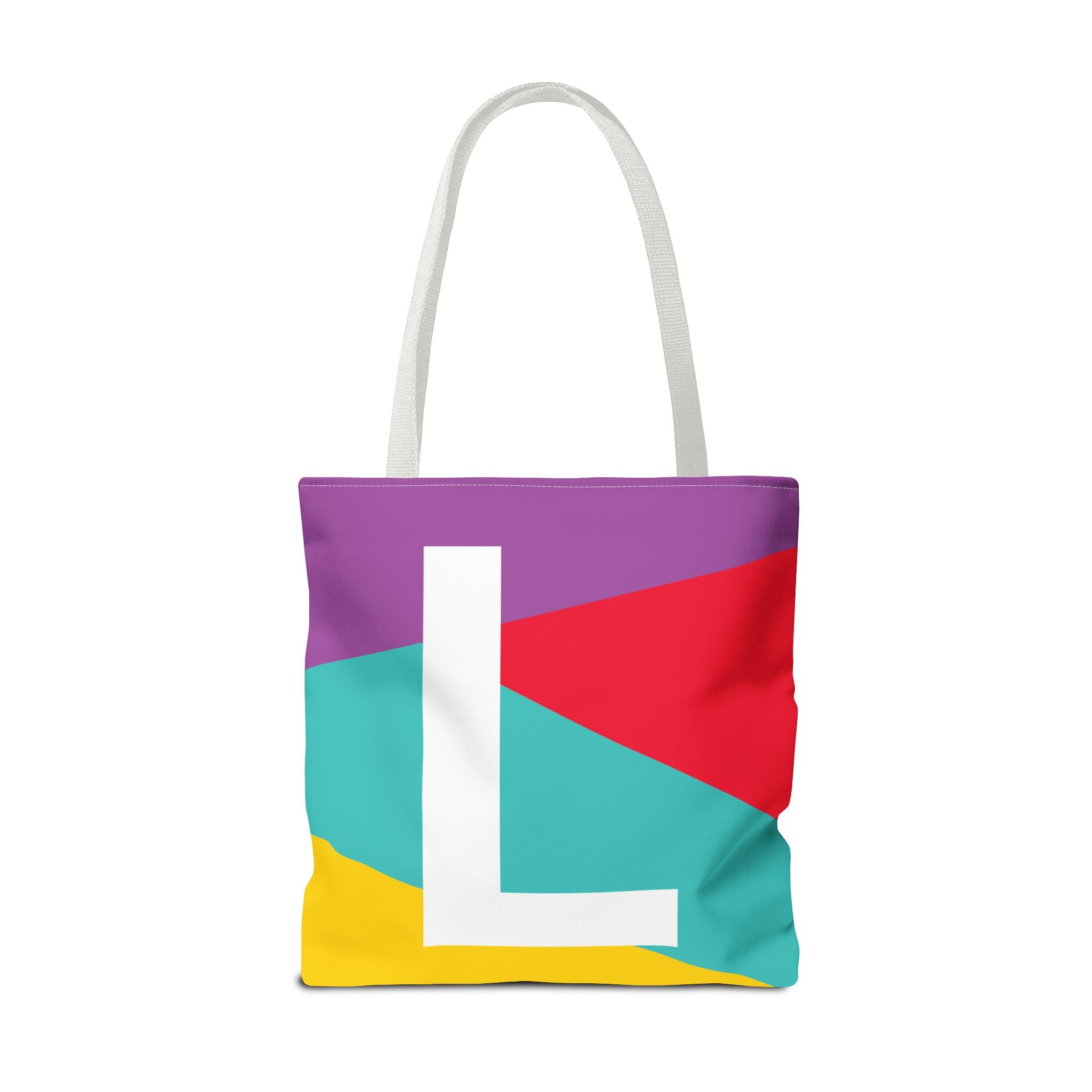 Monogram 'L' Colorblock Tote Bag — Personalized Initial L Shoulder Tote