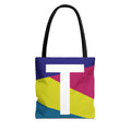 Monogram 'T' Colorblock Tote Bag — Personalized Initial T Shoulder Tote