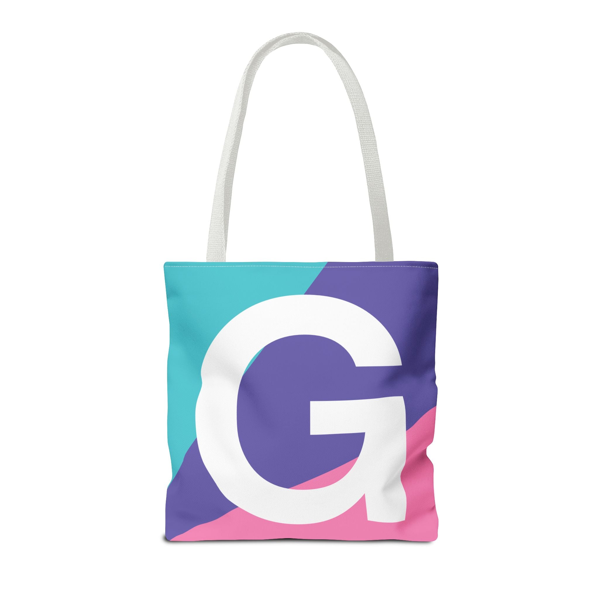 Monogram 'G' Colorblock Tote Bag — Personalized Initial G Shoulder Tote
