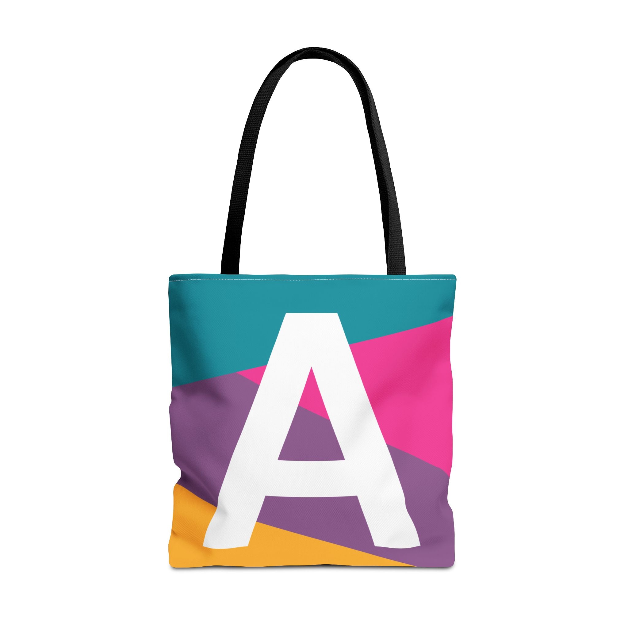 Monogram 'A' Colorblock Tote Bag — Personalized Initial A Shoulder Tote
