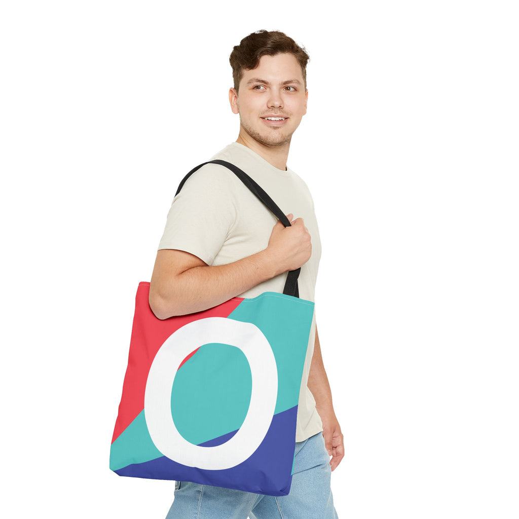 Monogram 'O' Colorblock Tote Bag — Personalized Initial O Shoulder Tote