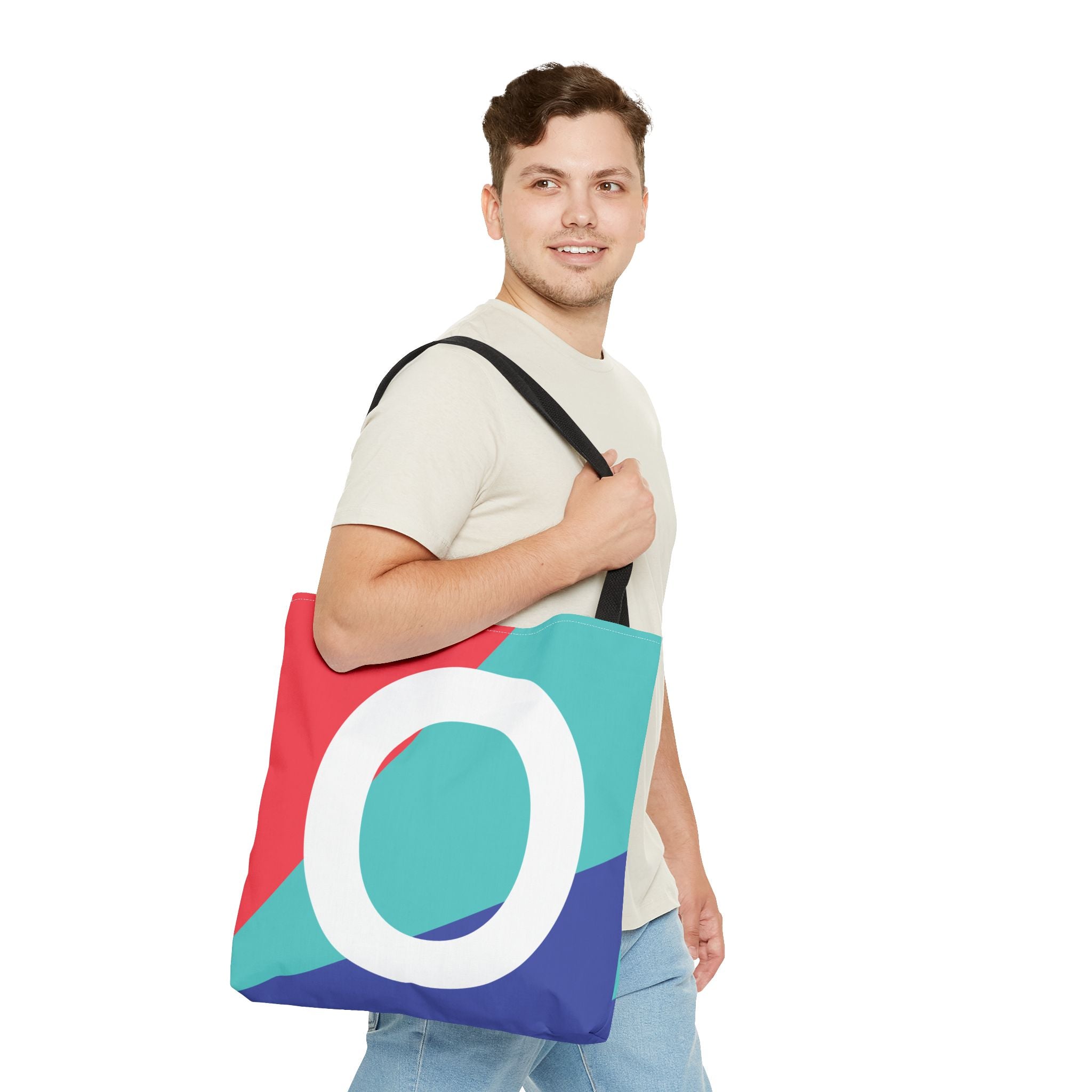 Monogram 'O' Colorblock Tote Bag — Personalized Initial O Shoulder Tote