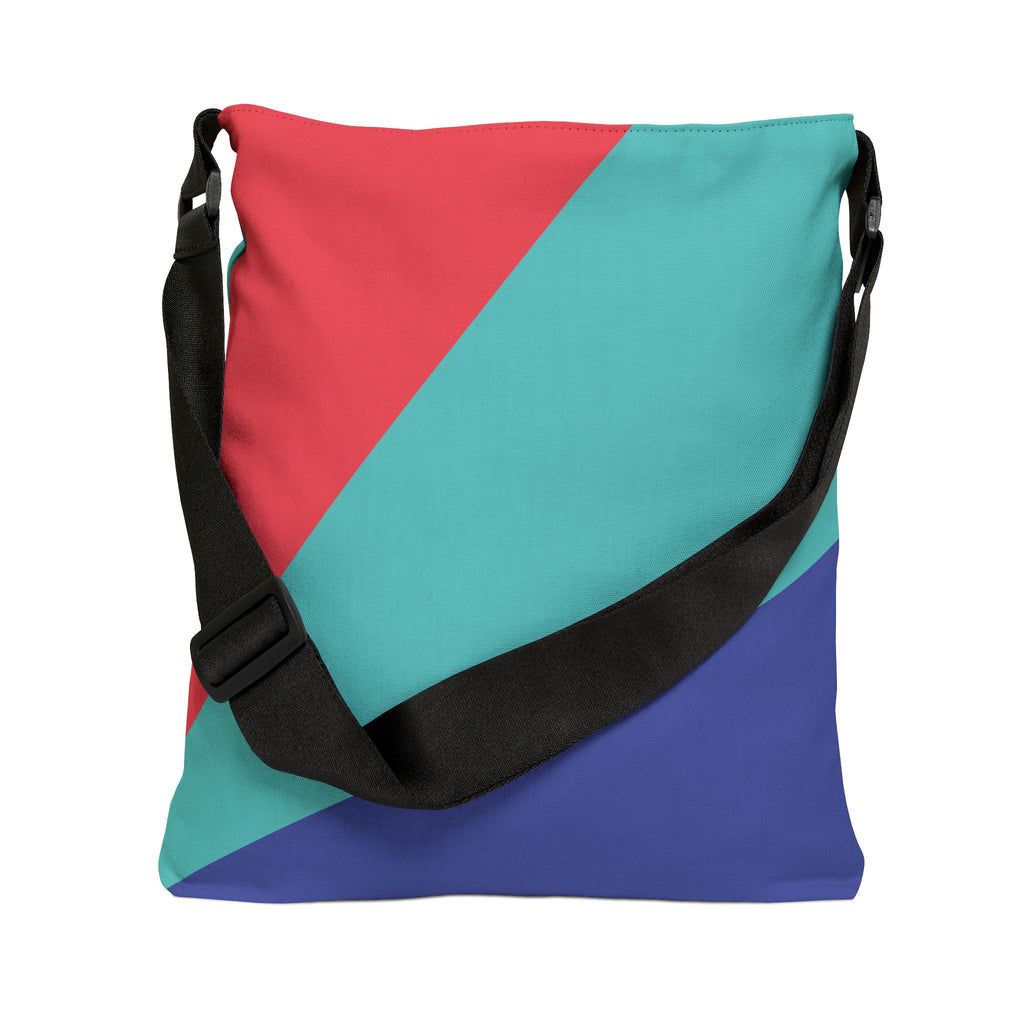 Colorblock Geometric Tote Bag — Adjustable Strap, Bright Abstract Pattern