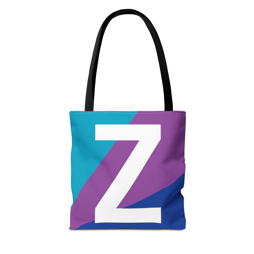 Monogram 'Z' Colorblock Tote Bag — Personalized Initial Z Shoulder Tote