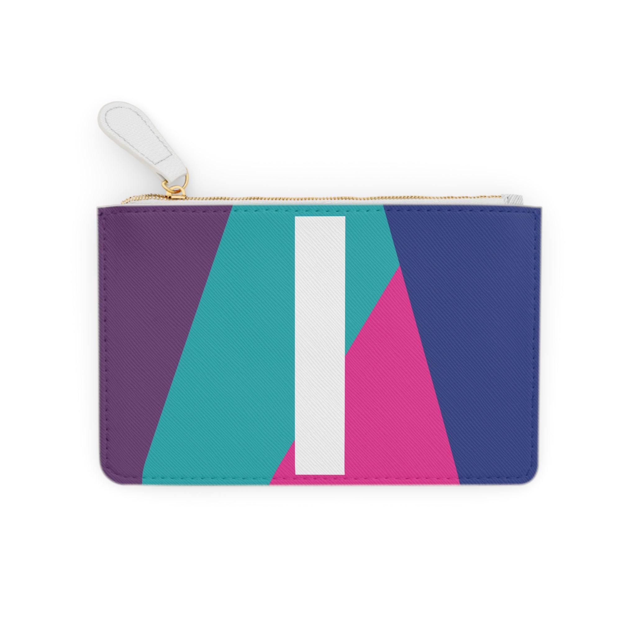 Initial I Mini Clutch — Colorblock Monogram Wristlet Wallet
