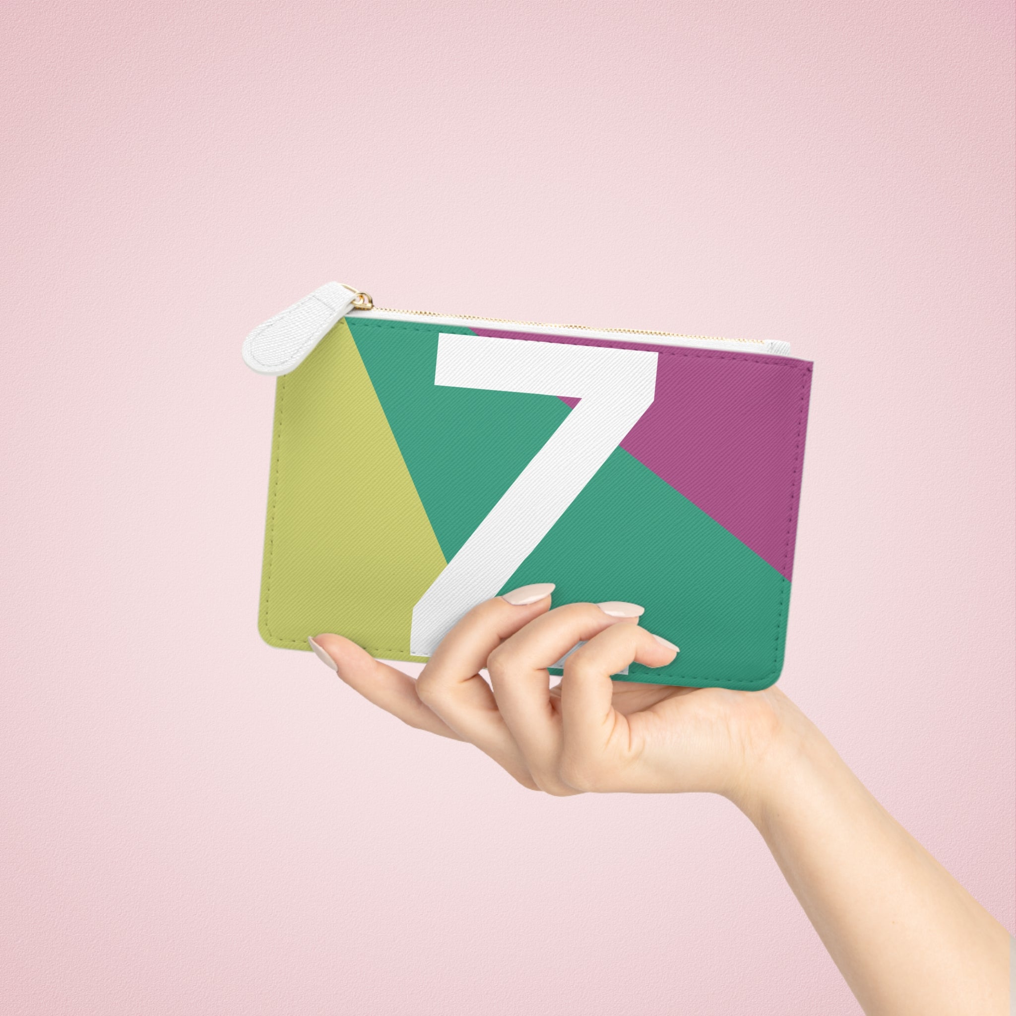 Initial Z Mini Clutch — Colorblock Monogram Wristlet Wallet