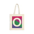 Initial O Colorblock Canvas Tote Bag — Monogram Letter O Reusable Grocery Tote