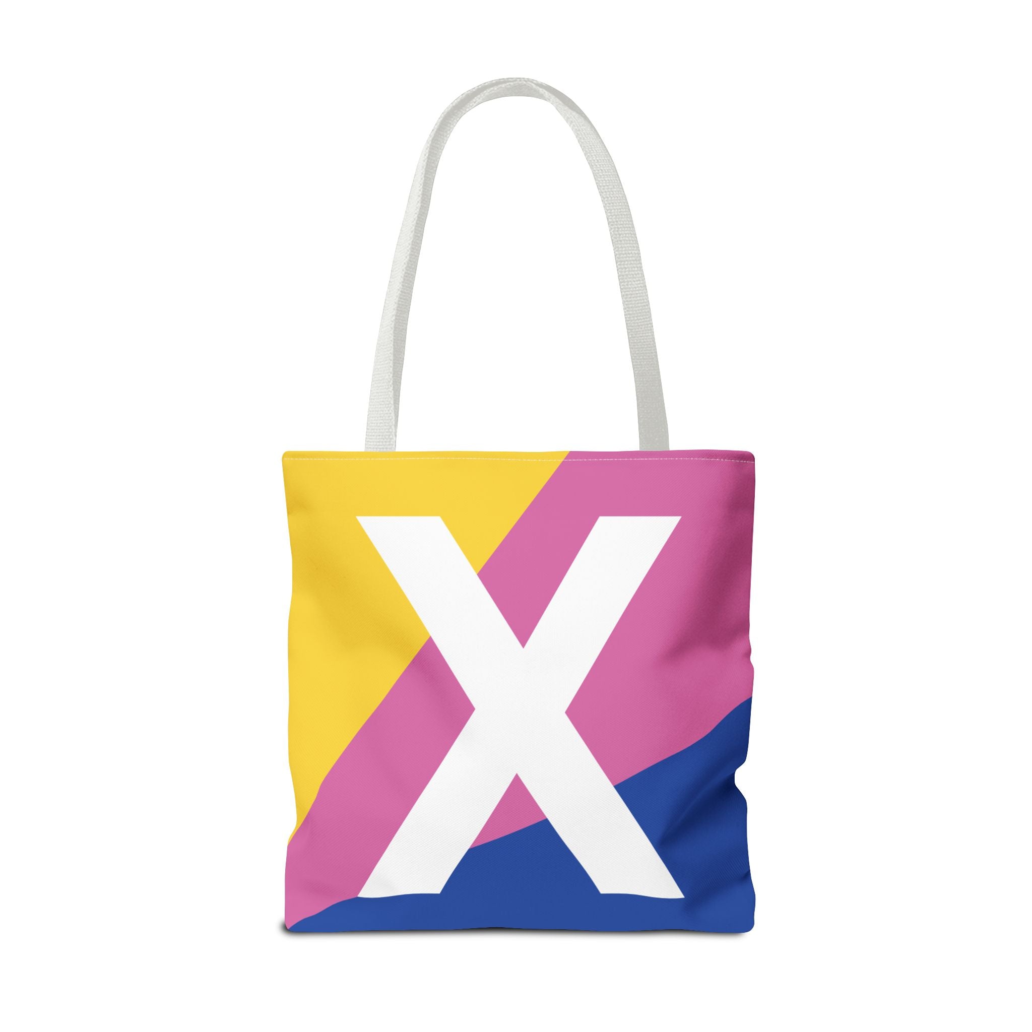 Monogram 'X' Colorblock Tote Bag — Personalized Initial X Shoulder Tote