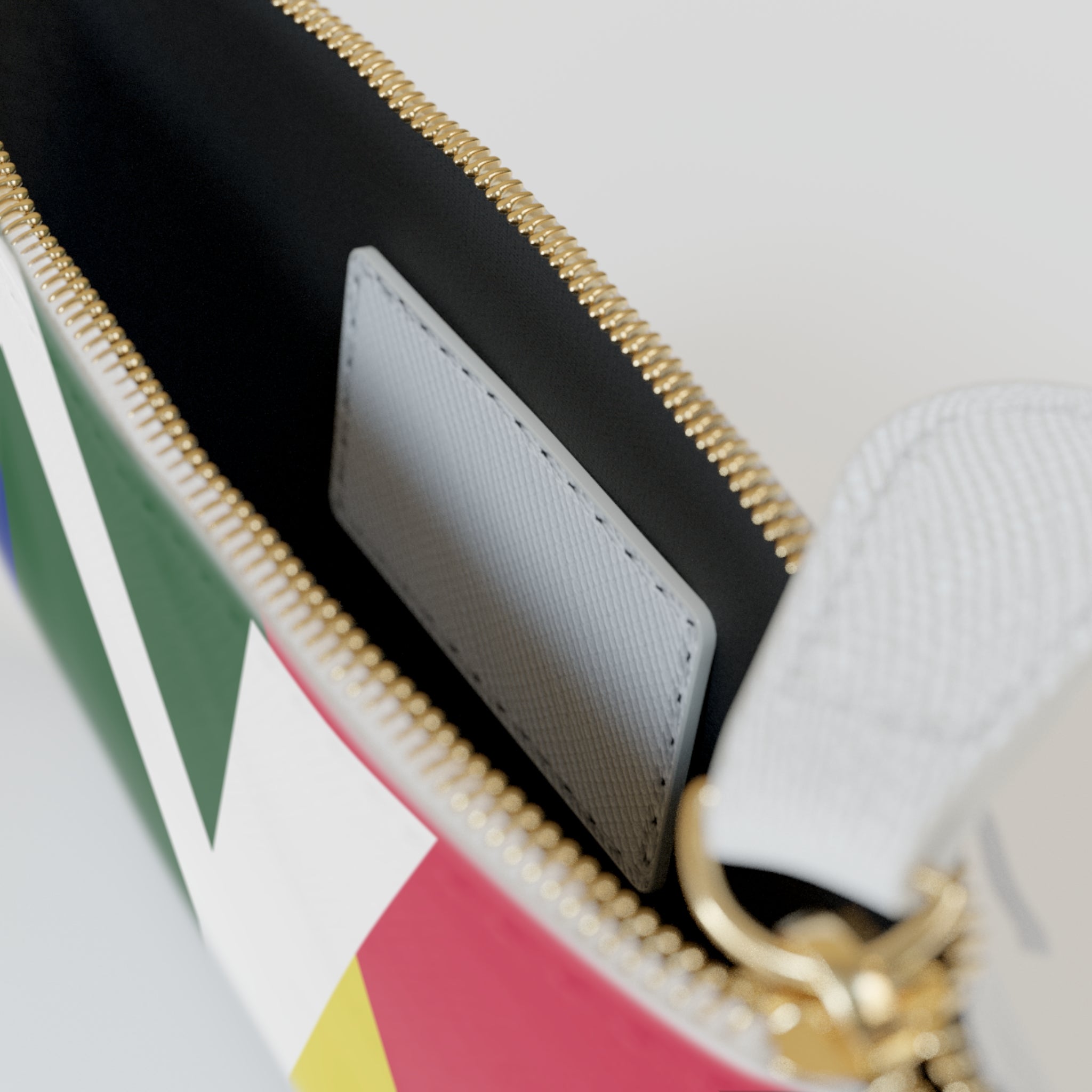 Initial Y Mini Clutch — Colorblock Monogram Wristlet Wallet