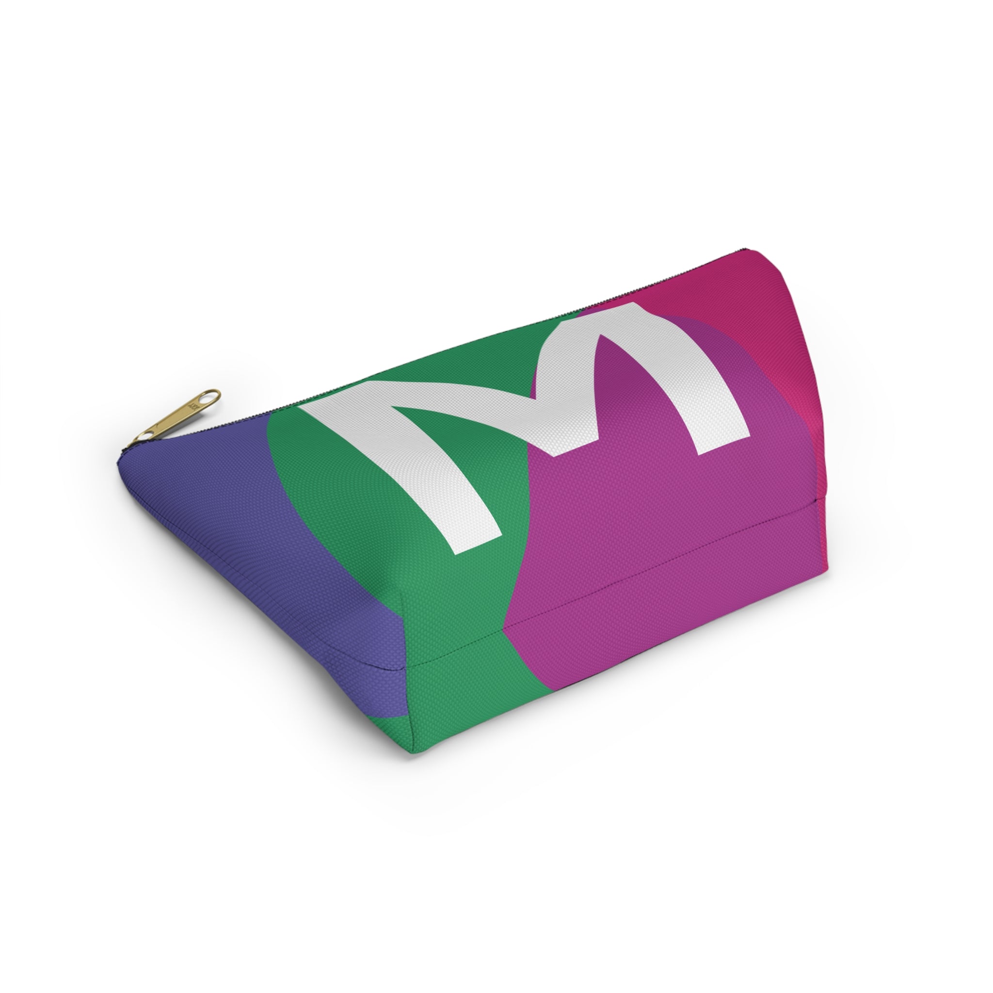 Initials Colorblock Accessory Pouch — Monogram M T-Bottom Cosmetic Bag