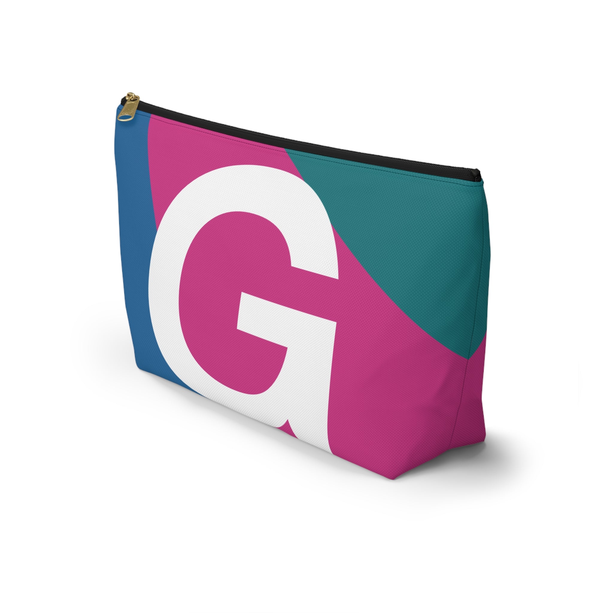 Initials Colorblock Accessory Pouch — Monogram G T-Bottom Cosmetic Bag