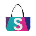 Personalized 'S' Colorblock Tote Bag — Monogram Weekender Tote