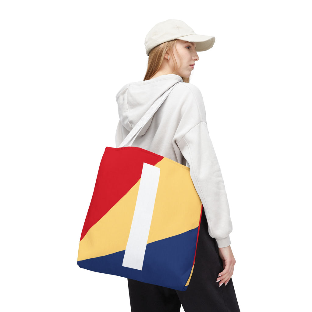 Monogram 'I' Colorblock Tote Bag — Personalized Initial I Shoulder Tote